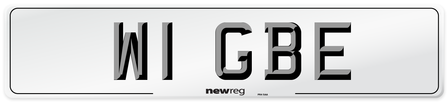 W1 GBE Number Plate from New Reg